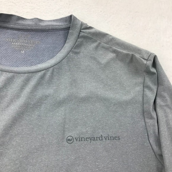 Vineyard Vines Shirt Mens Medium Grey Performance Stretch Preppy Vented Back - Picture 3 of 11